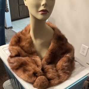 Elegant Brown Fur Collar - no tags or labels